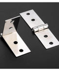 Adjustable Cabinet Door Hinges Set For Smooth Quiet Close No Squeak 2 Pieces Silver 74x20mm Right Angle 4 Hole Iron Alloy Hinges