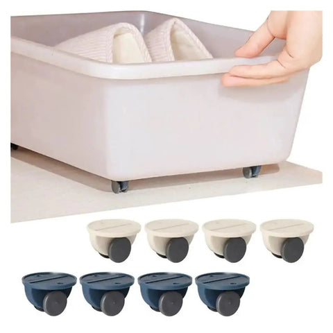 4 Pack Adhesive Swivel Casters Furniture Wheels Castors with storage bin and hand