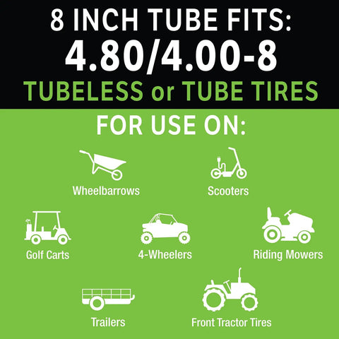 Heavy Duty Self Sealing Inner Tube With Preloaded Sealant For Wheelbarrows, Lawn Mowers, Trailers, Tractors, Golf Carts And 4-Wheelers