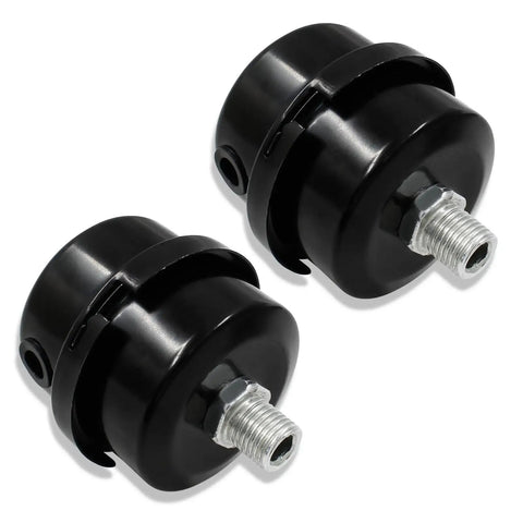 Two Pack One Quarter Inch Thread Air Compressor Silencer Filter Metal Intake Muffler For Air Tools, black coated metal