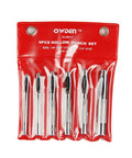 Red pouch displaying 6 Piece Hollow Hole Punch Set with Free Cutting Mat for DIY projects, showing punch sizes 1/8 to 5/16 inch