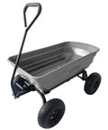 Heavy Duty Garden Cart That Is A Workhorse With 600 Lb Capacity And 4 Cu Ft Bed Front Handle Quick Release Dump Wagon 45 Degree Dump Steel Frame 10 Inch All Terrain Wheels Perfect For Soil Mulch Firewood And Yard Debris