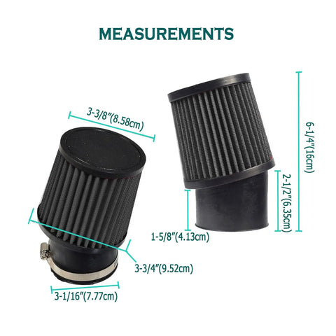 Predator 212cc Air Filter Kit Upgrade measurements and components displayed