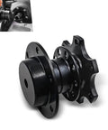 Universal Steering Wheel Quick Release Adapter With Six Hole Racing Hub Mounting Kit rust proof alloy hub close-up view.