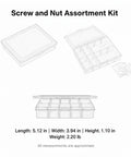 M2 To M20 Metric Fastener Set With Carbon Steel And Stainless Steel Screws Nuts In Storage Box For Furniture Assembly Cabinet Tightening Hinge Fixes And Everyday Home Fixups, clear box layout