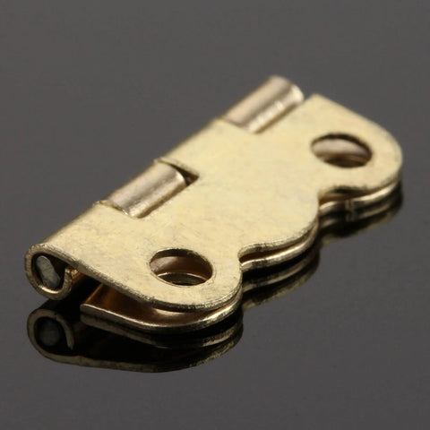Dope Retro Gold Butterfly Hinges Set 0.63 By 0.51 Inch Mini Box Hinges With Screws 10 Pack for wooden boxes detail view.