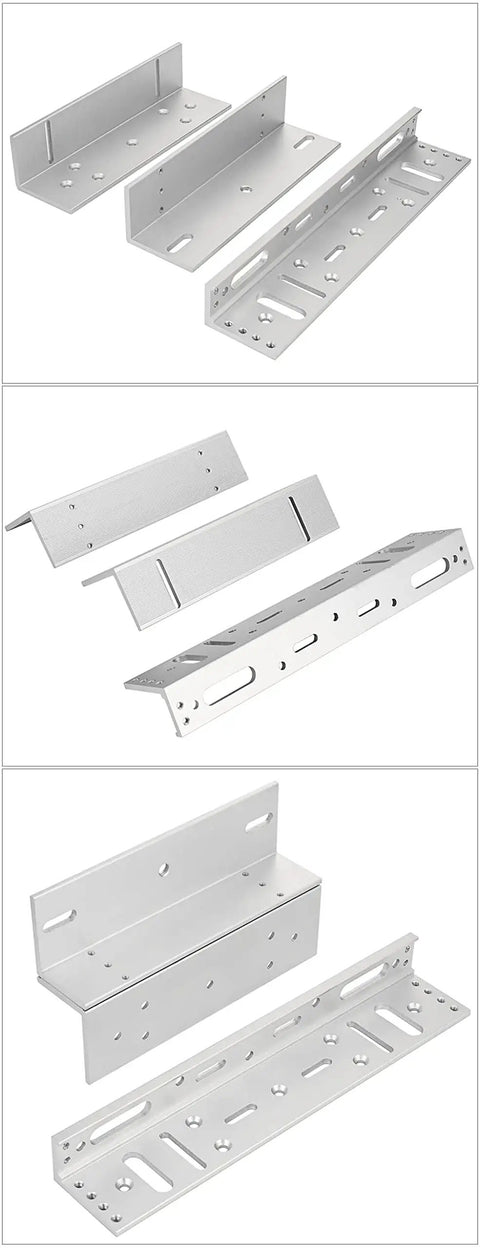 Heavy Duty Magnetic Door Lock With Z And L Brackets Built Tough, 600 Pounds Holding Force, 12V Fail Safe NC, installation brackets