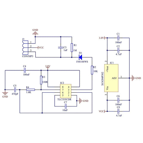 Circuit diagram for Capacitive Soil Moisture Sensor Module 3.3 To 5.5V with cable for Arduino, five pack