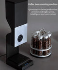 Commercial Coffee Bean Batch Dispenser And Boss Level Weighing Scale For Specialty Cafes Heavy Duty Aluminum Body with digital scale and bean jars.