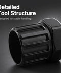 Ultimate Portable Bike Repair Tool 2.6 Cm Kit with black freewheel remover close-up