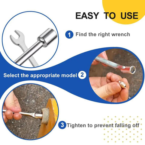 YOUYIDUN grease fittings kit instructional collage showing wrench, zerk fittings, and step-by-step installation
