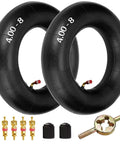 Heavy Duty Inner Tire Tube For 4.80 4.00-8 Tires Fits Mowers Hand Trucks Dollies Wheelbarrows Generators Mini Bikes Go Karts Carts TR87 Angled Valve Stem 2 Pack