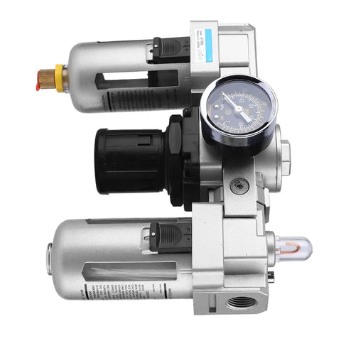 Oil Water Separator For Air Compressor, Pneumatic Filter Regulator With Lubricator, Three Eighths Inch Aluminum Alloy