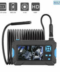 Top Notch Handheld Endoscope Offering Hella Sharp 1080P HD Viewing On A Solid 4.3 Inch Display And Badass Semirigid Snake Inspection Borescope With Five Meter Cable IP67 Waterproof Android IOS Ready Setup showing 4.3 LCD screen and camera.