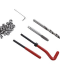 Thread Repair Kit M8x1 25mm With Coil Inserts, Drill Bit, And Hex Wrench, DIY Ready Tool Set For Stripped Threads, Auto Repair, Machinery Maintenance Now, coil inserts and tools on white