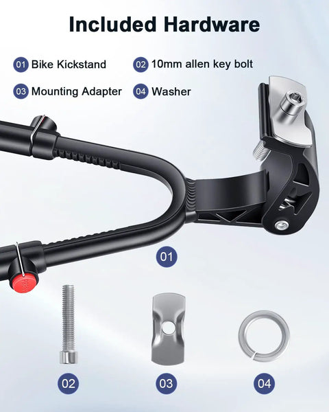 Adjustable Double Leg Bike Kickstand For 24 To 29 Inch Bikes Aluminum Alloy Non Slip Center Mount Stand hardware components.
