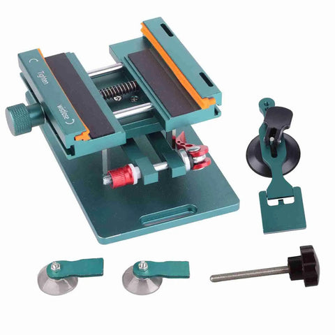 Rotatable LCD Screen Separator Heating Tool with suction cup and adjustable clamp for mobile phone repair, green metal unit