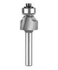 Top Shelf 1/8 Inch Radius Roundover Router Bit With Sharp Carbide Cutting Tips And Rock Solid Bearing Guide for smooth edge finishing.