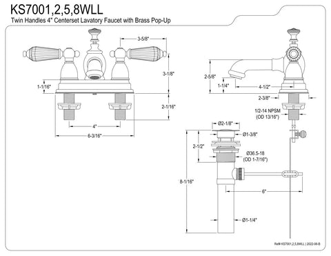 Oil Rubbed Bronze Centerset Bathroom Faucet With Crystal Lever Handle Drip Free Ceramic Cartridge 1.2 GPM Flow diagram