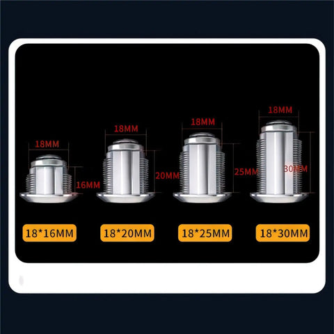 Four sizes of metal cabinet locks including the Beefy 30mm Cabinet Lock With Two Keys Metal Cylinder Cam Locker for various uses.