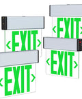 Green LED Edge Lit Exit Sign With Brushed Aluminum Housing UL Listed Emergency Exit Light Single Sided Clear Acrylic