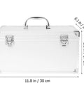 Kickass Aluminum Toolbox With Deadbolt Lock And Shock Absorbing Foam Lining Smooth Portable Hardware Case dimensions and handle view.