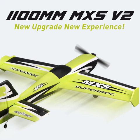 Remote Control Airplane For Grownups MXS V2 1100mm Wingspan 43.3 Inches 3D Aerobatic 4 Channel Hobby RC Plane PNP Easy Assembly