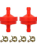 Inline Lawn Mower Fuel Filter One Quarter Inch Fuel Line 75 Micron Replacement Filter Pack with clamps for small engines