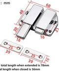 Dimensions of Magnetic Cabinet Push Open Latch Set Heavy Duty Door Catch and Drawer Closer with Built In Magnet and Long Stroke
