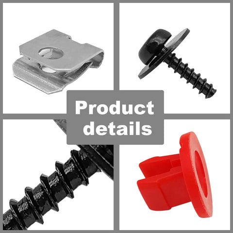 30 Piece T30 Torx Engine Splash Shield Undertray Screws Kit with red nylon lower nuts and U clip nuts close-up details