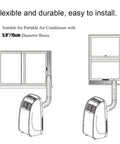 Diagram showing Window Seal Kit For Portable AC With Coupler, Adjustable Vertical And Horizontal Sliding Plates, Fits 5.9 Inch Exhaust Hose