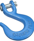 Built Like A Tank Blue Forged Steel 1/4 Inch Clevis Slip Hook Rated 2600 Lbs Safe Working Load Grade 43 Rigging Chain Connector detail and design.