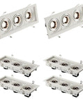 Superior Three Head Anti Glare LED Recessed Downlight with three circular light fittings and adjustable clips for installation.