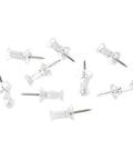 Real Deal Push Pins With Clear Plastic Heads And Built Tough Steel Points For Bulletin Cork Boards Poster Mounting Photos Home Craft Projects 200 Count, clear push pins with steel points.