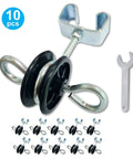 Farm Electric Fence T Post Gate Handle Anchors Kit With Double Hooks And Two Ring Insulators, Screw In Design, 10 Pack