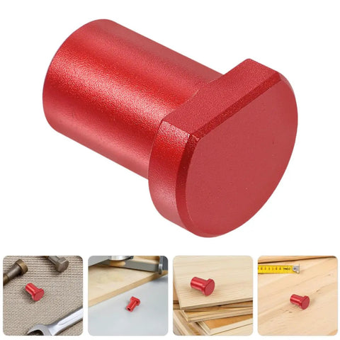 Red Six Pack Aluminum Bench Dogs For Woodworking With Low Profile, Scratch Resistant Table Stops.