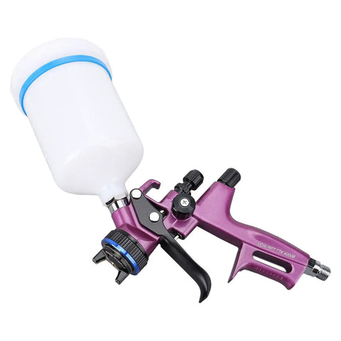Lightweight HVLP Paint Spray Gun Built With An Ergonomic Handle and Grippy Texture for DIY projects with 600ml cup.