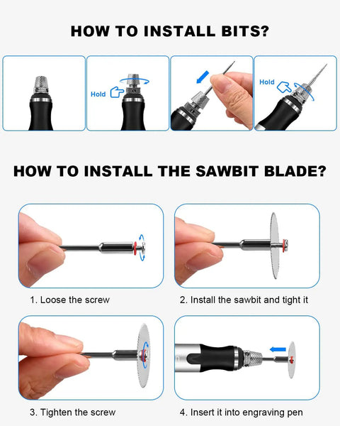 Go To Rotary Tool For Cutting And More A Handy All Purpose Multi Tool For Woodworking Metalworking Crafting And DIY Projects With Adjustable Speed Quick Bit Change Polishing Grinding And Sanding showing bit and saw blade installation