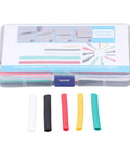 Must Get 140 Pc Heat Shrink Tubing Kit For Wire Wrapping And Electrical Insulation With Storage Container To Bundle Cables For Daily Maintenance And Auto Repair Work At A Cheap Price, assorted color tubes in case