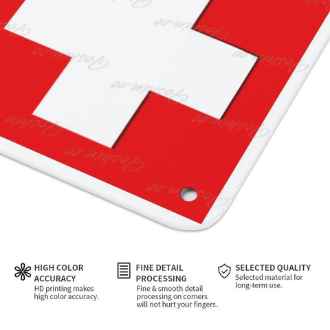 Corner detail of Emergency Medical Facility Sign 8x12 Aluminum Indoor Outdoor Safety Plaque with mounting hole