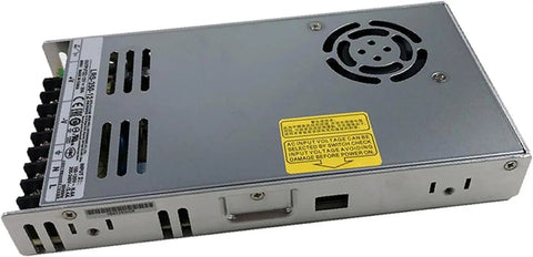 Pro Grade Heavy Duty Workhorse Industrial Switching Power Supply 12 Volt 29 Amp 348 Watt High Efficiency Dc Adapter rear view with ventilation.