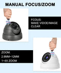 Manual focus and zoom on 1080P HD 4-In-1 Analog CCTV Dome Camera with 2.8-12mm Varifocal Lens