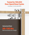 Pocket Door Frame Kit For 24 To 36 Inch Wide Doors 80 Inch High With Two Way Soft Close System; shows galvanized steel rail
