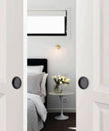2 Pack Sliding Closet Door Finger Pulls Black Finish Just Snap In Installation No Nails Needed Fits Two And One Eighth Inch Holes in use