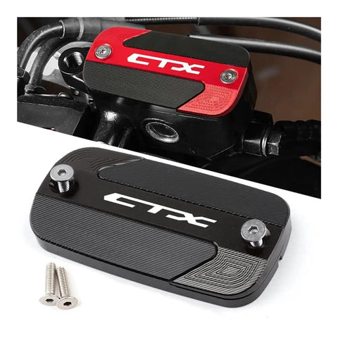 Dope CNC Front Brake Fluid Reservoir Cap And Master Cylinder Cover For CTX motorcycles in red and black anodized finish