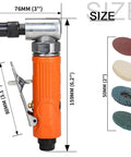 90 Degree Air Angle Die Grinder Quarter Inch Shank 25000 RPM Pneumatic Right Angle Workhorse Heavy Duty Shop Rig with size details