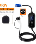 Road Warrior Portable EV Charger 7Kw 32A Electric Vehicle Charging Station with Type 2 connector and user-friendly interface.
