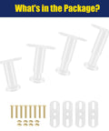 Total Game Changer Adjustable Metal Bed Legs In Crisp White Set Of Six Hella Sturdy Swivel Furniture Supports, includes four legs and screws.