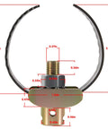 Professional Grade Heavy Duty 2 Inch C Cutter Drain Cleaner Tool with dimensions showing its spiral blade and fitting details.