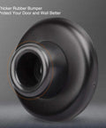 Solid Wall Door Bumper Stop With Thick 1 1/8 Inch Rubber Cushion And Matte Black Metal Shield showing the rubber bumper detail.